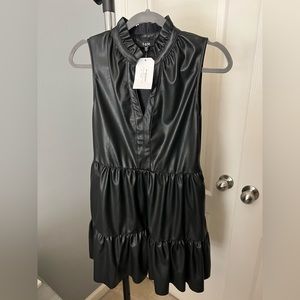 Faux Leather Sleeveless Dress NWT
